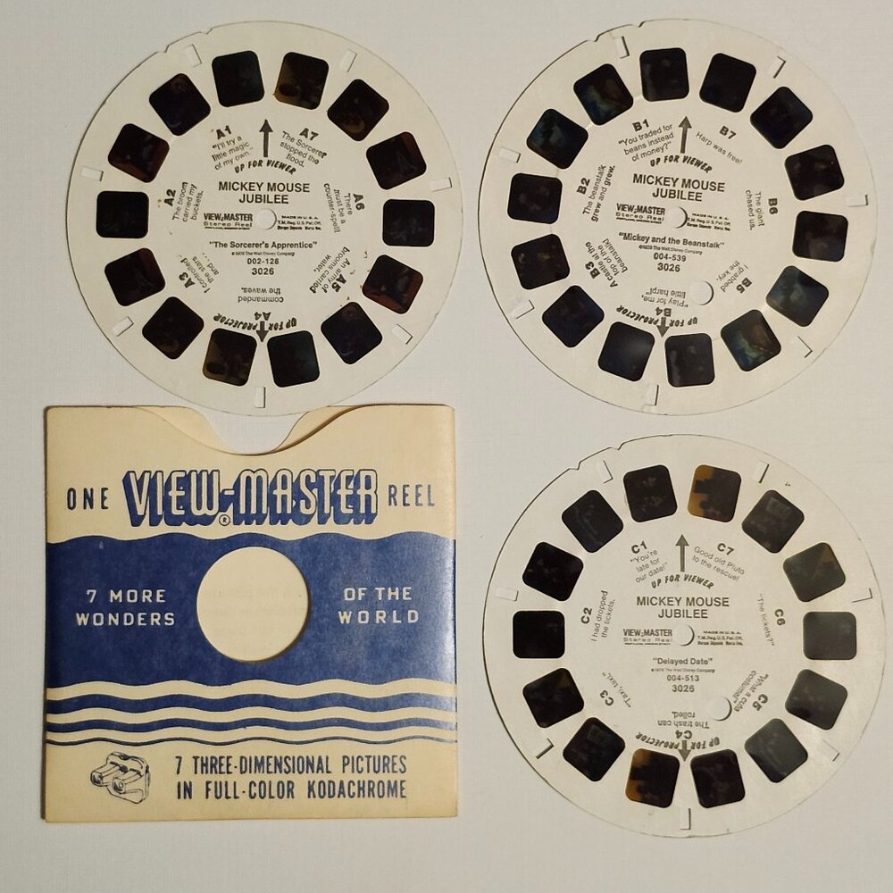 VINTAGE Disney Mickey Mouse Jubilee View Master Reels Lot of 3 1978